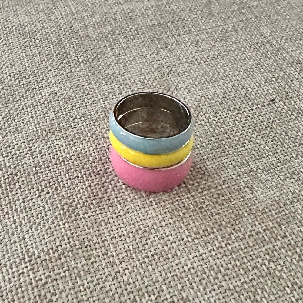 WONDERLAND ENAMEL RING STACK - Picture 10 of 10